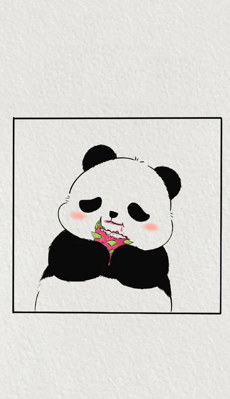国宝熊猫手绘壁纸大全高清无水印，一起做有熊猫儿的人儿吧