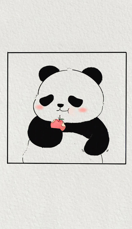 国宝熊猫手绘壁纸大全高清无水印，一起做有熊猫儿的人儿吧
