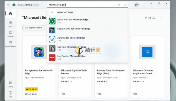 Windows11系统中的应用商店已经上线edge浏览器的扩展