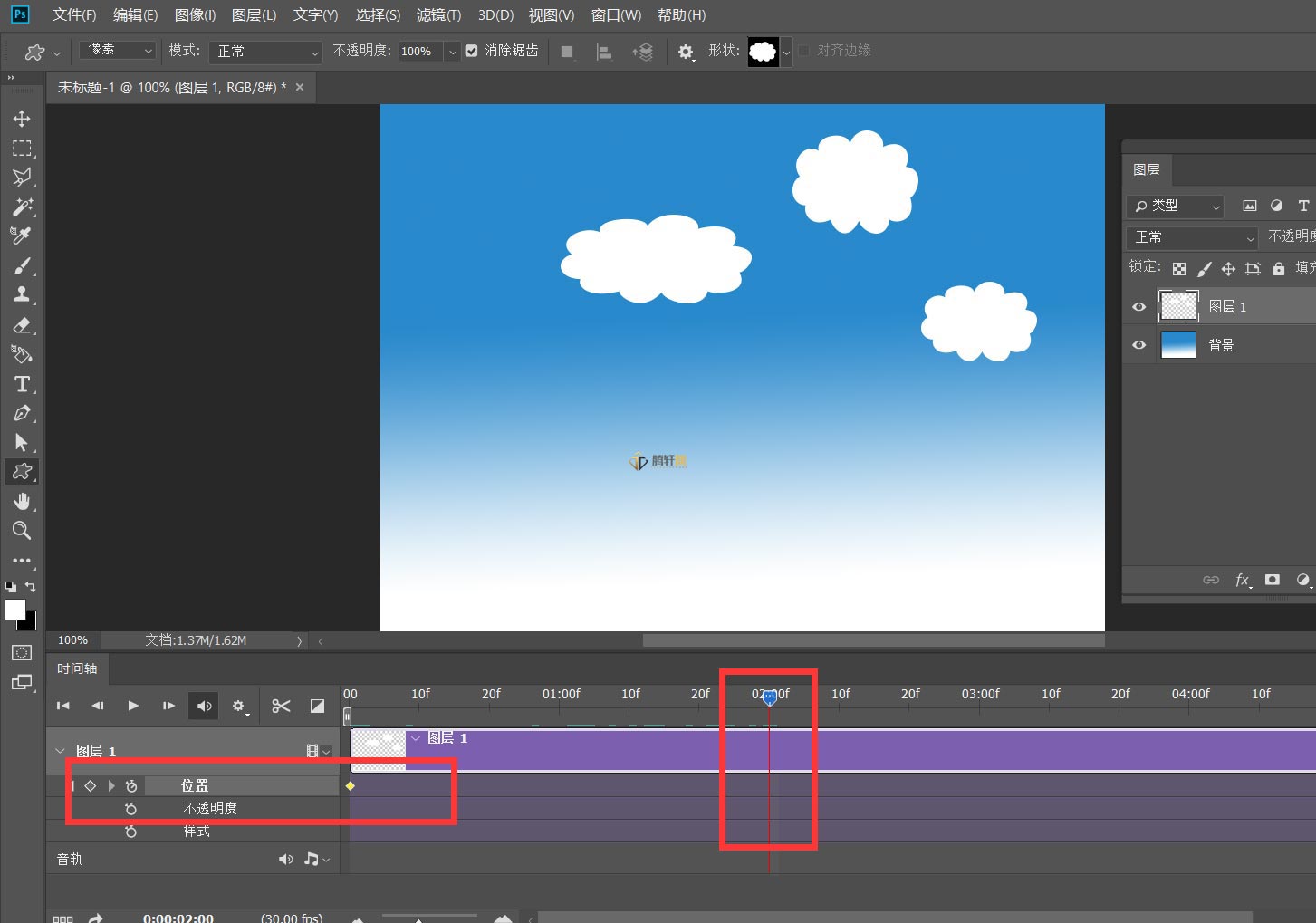 Photoshop怎么添加云朵飘动的动画效果? Ps制作云彩飘动效果方法详细步骤图文教程