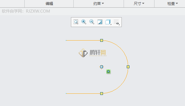 CREO如何使用圆心和端点画圆弧第3步