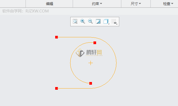 CREO如何使用圆心和端点画圆弧第5步