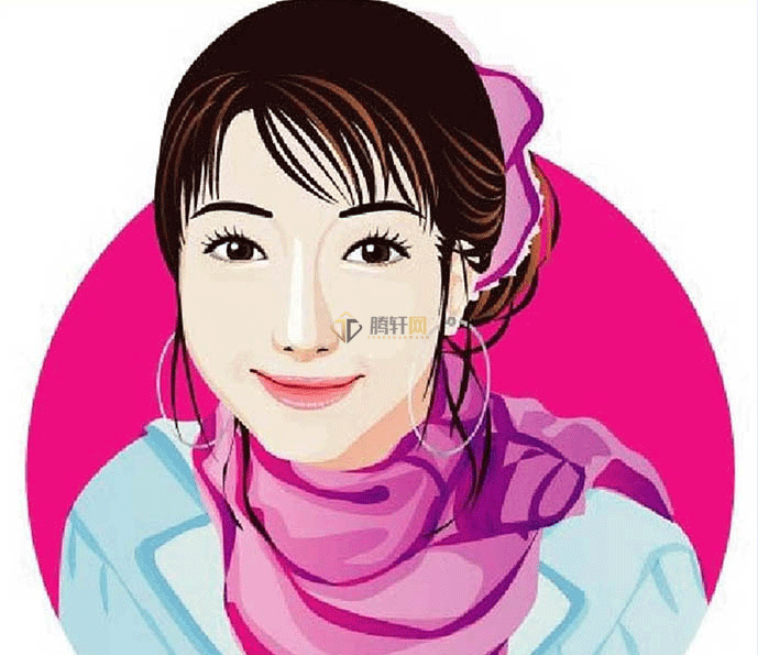 Adobe Illustrator软件如何设计围巾女孩头像第1步