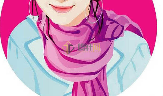 Adobe Illustrator软件如何设计围巾女孩头像第12步