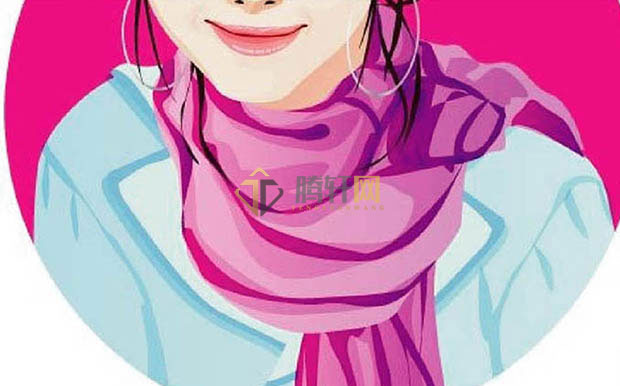 Adobe Illustrator软件如何设计围巾女孩头像第13步