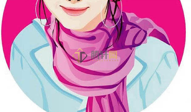 Adobe Illustrator软件如何设计围巾女孩头像第14步